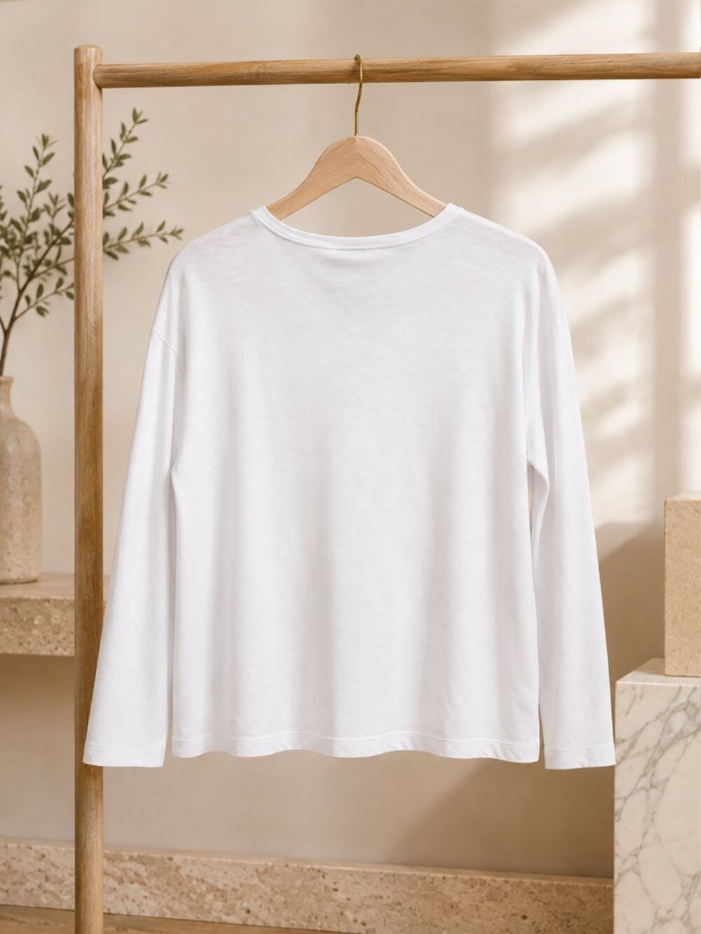 Vince White Tencel Linen Raw Edge Long Sleeve Top M - Picture 2 of 16